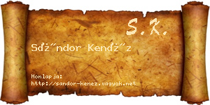 Sándor Kenéz névjegykártya
