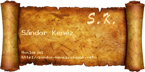Sándor Kenéz névjegykártya