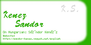 kenez sandor business card